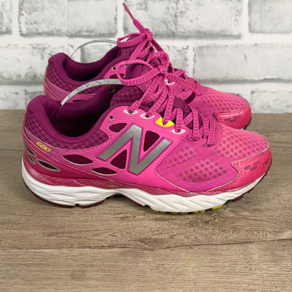 New Balance 680v3 Running Shoes Mesh Pink Girls 5